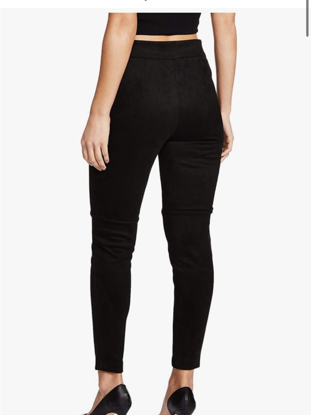 Forever 21 Black Skinny Belted Zip-Front Pants - Picture 2 of 5